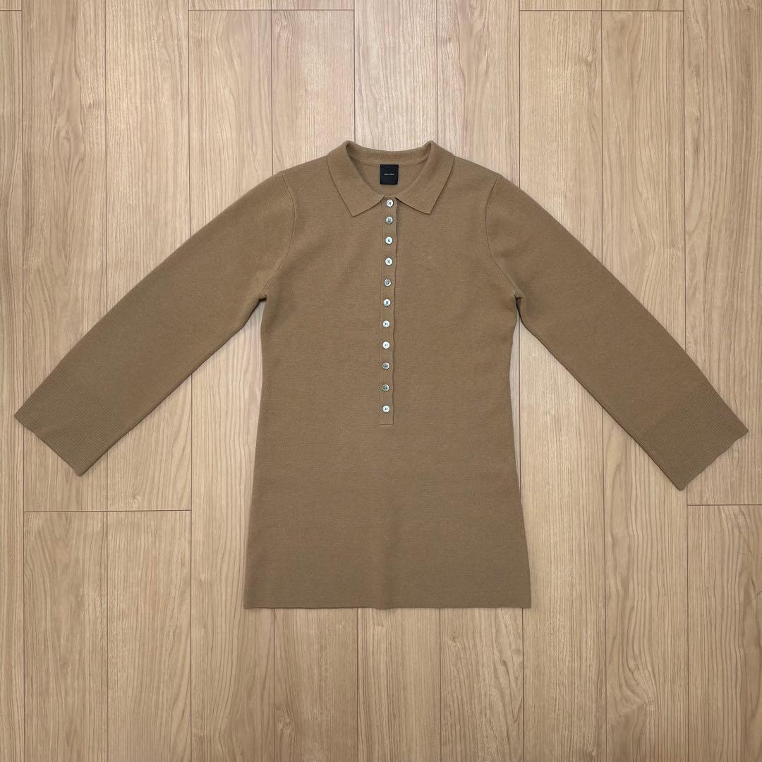 【美品】スピックアンドスパン/ポロシャツチュニックニットワンピ