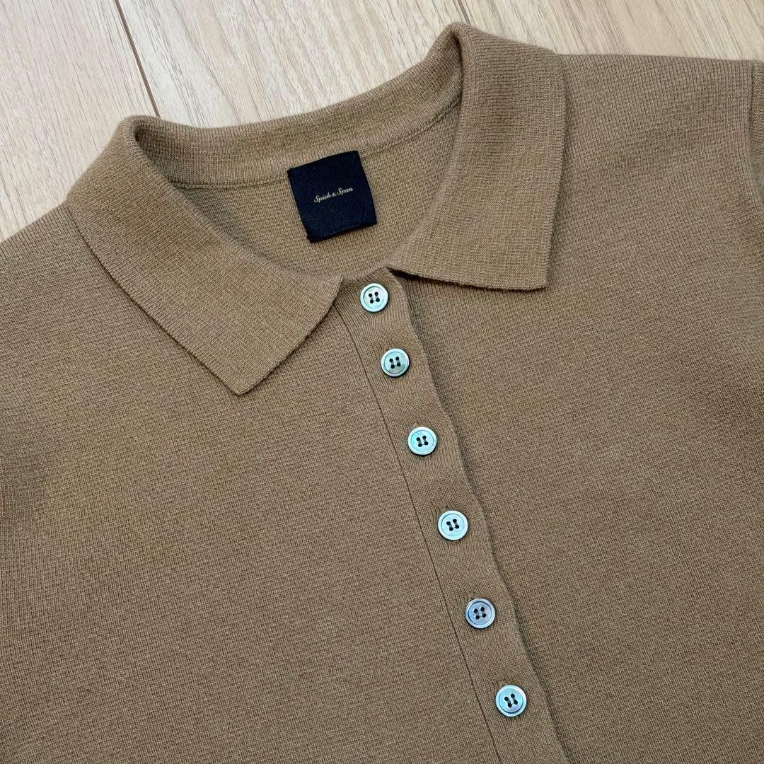 【美品】スピックアンドスパン/ポロシャツチュニックニットワンピ