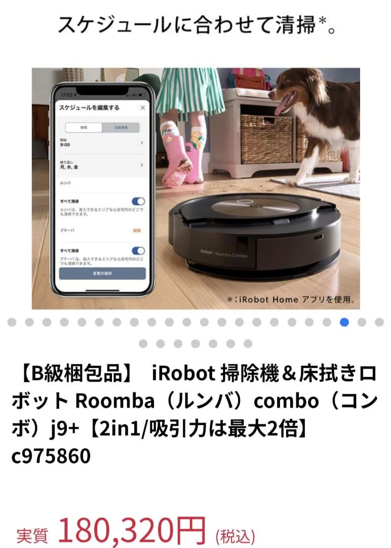 動作品 ロボット掃除機 本体 iRobot ルンバ j9+ SD クリーンベース