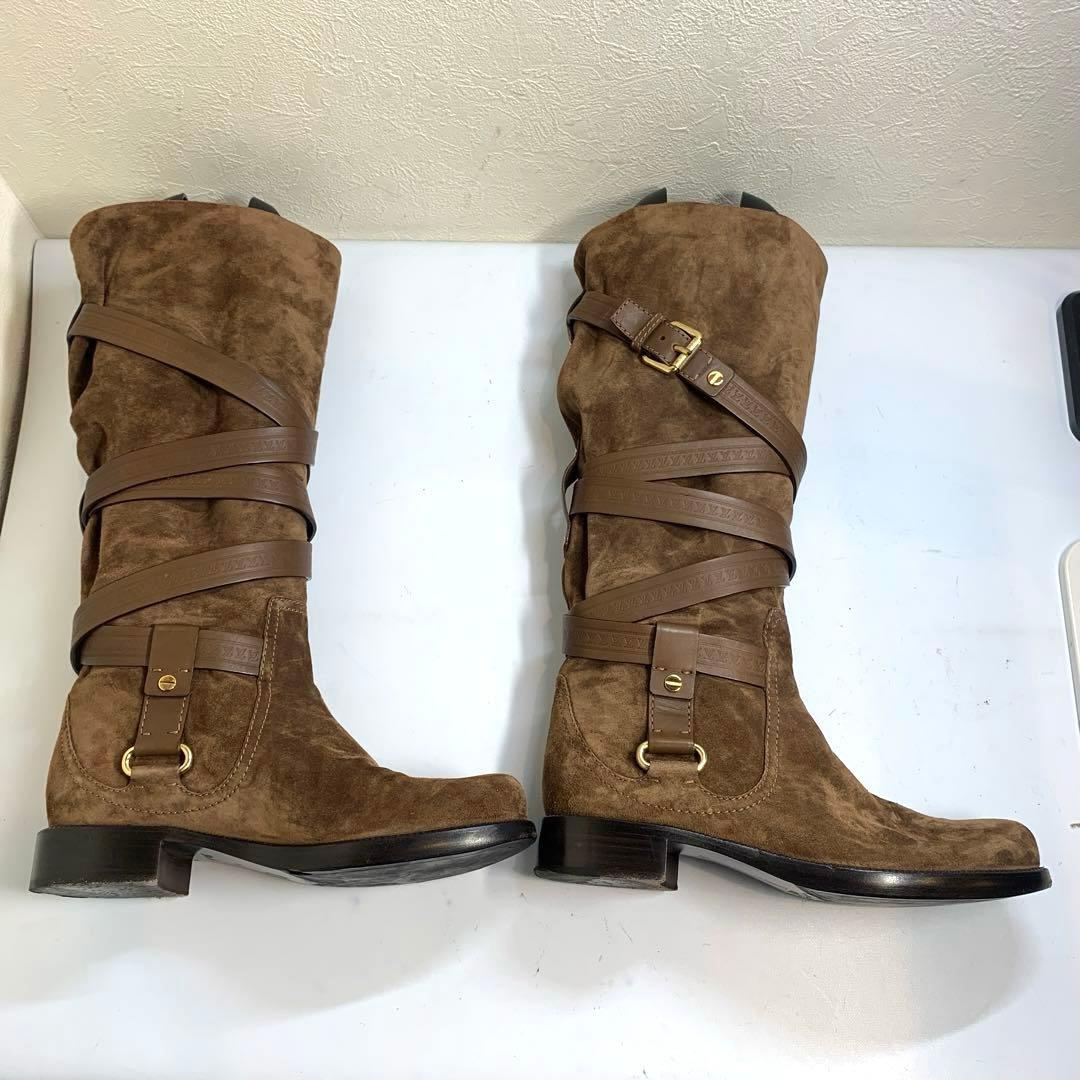 ルイヴィトン　サイズ表記「35」22.5センチ　ブラウンスウェード　ベルトブーツ