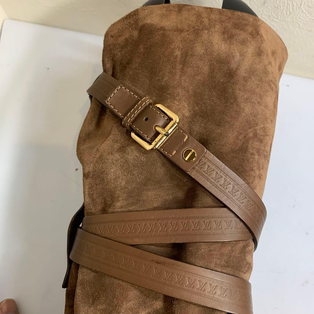 ルイヴィトン　サイズ表記「35」22.5センチ　ブラウンスウェード　ベルトブーツ