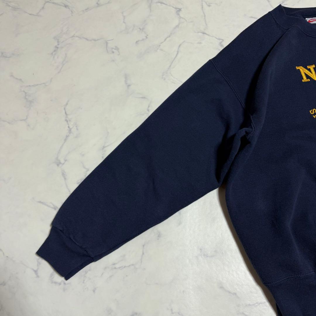 90's NIKE ナイキ USA製 スウェット トレーナー 刺繍ロゴ ネイビー