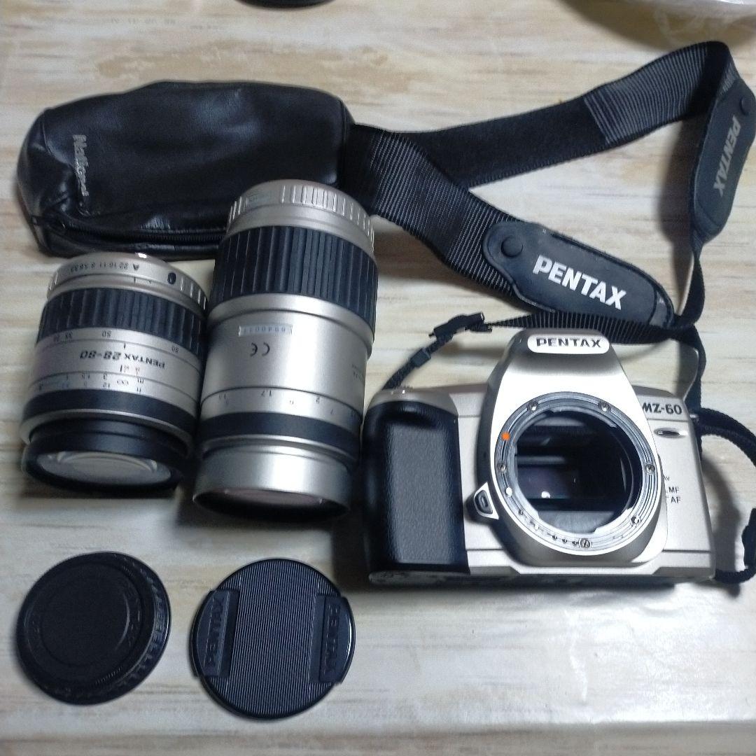 [SA-1]PENTAX　MZ-60 本体+2本(内1本は中レンズにチリカビ有)