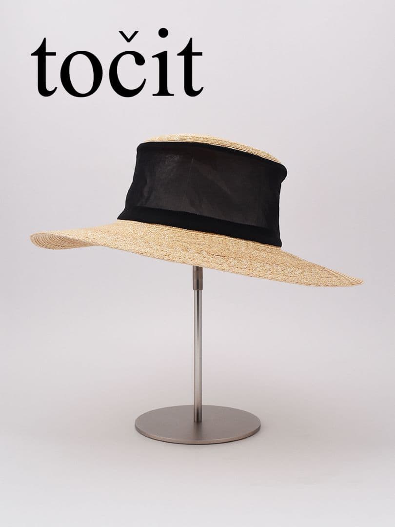★美品★ tocit Sheer ストローハット black 黒