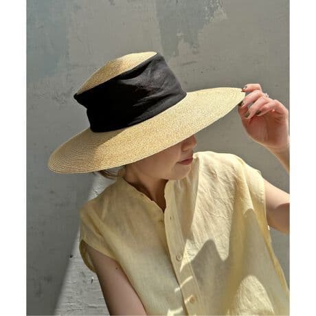 ★美品★ tocit Sheer ストローハット black 黒