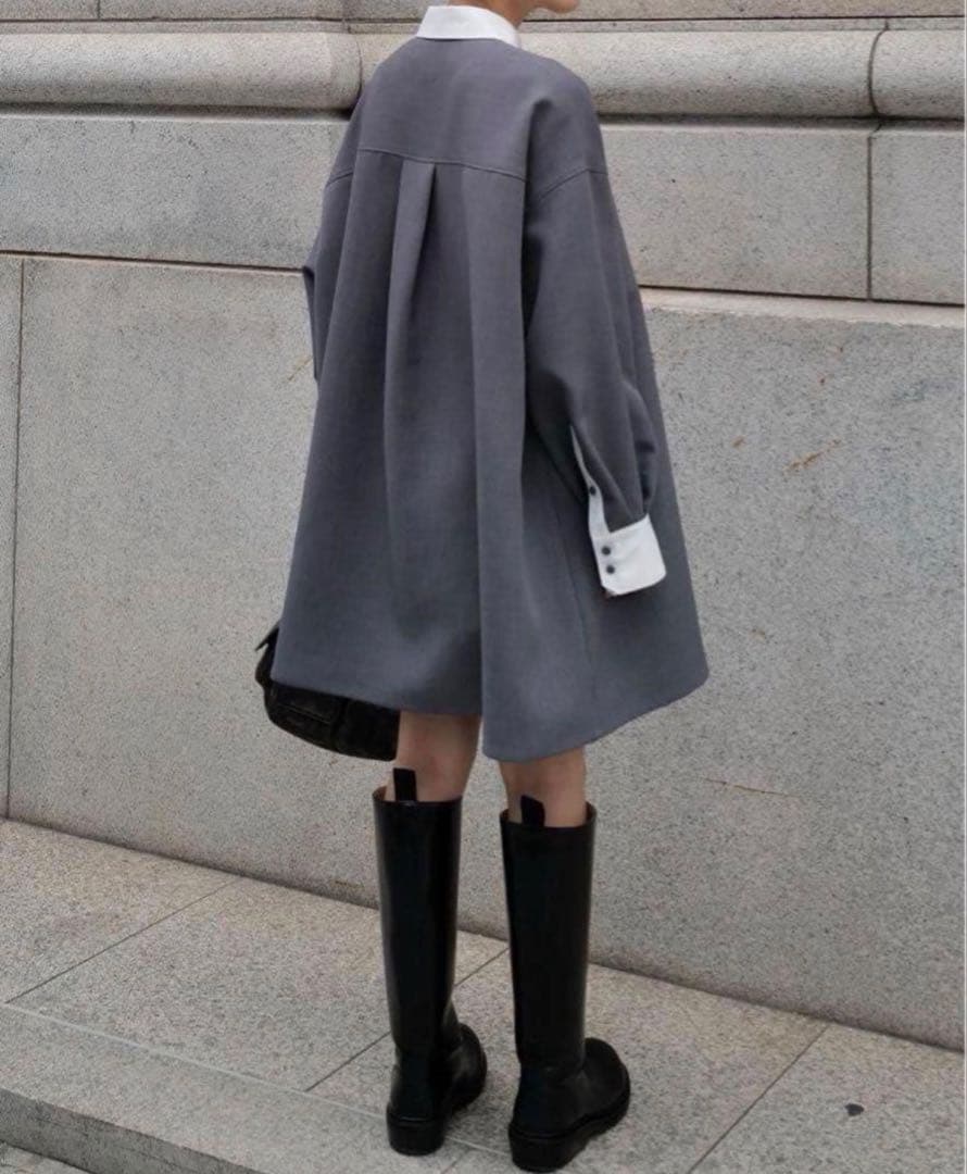 正規品♡machatt ダブルクロスバイカラーワンピース グレー