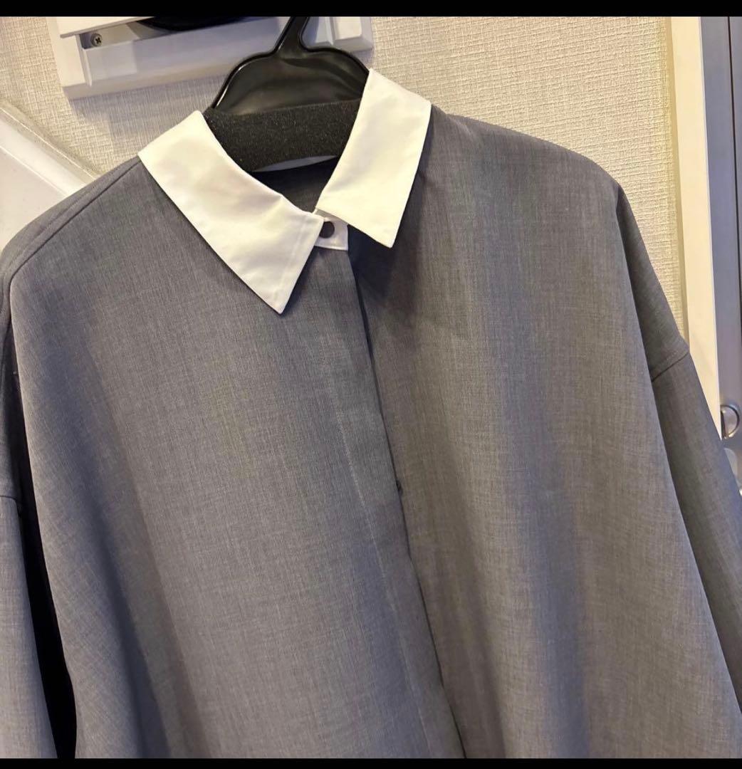 正規品♡machatt ダブルクロスバイカラーワンピース グレー