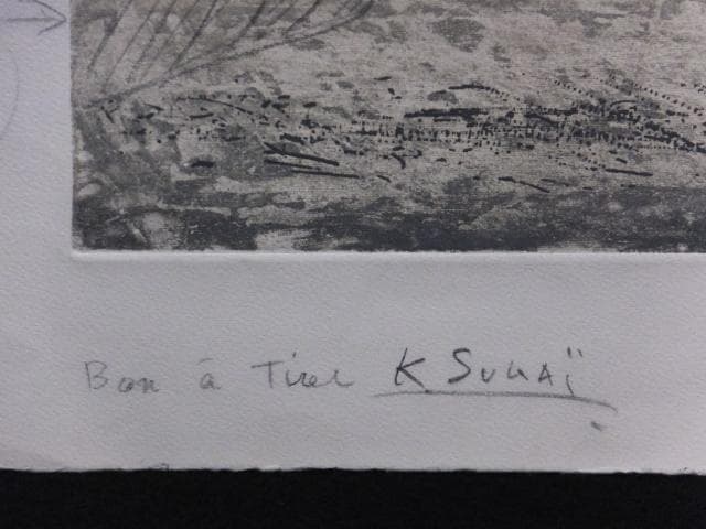 BAT希少作品　菅井 汲　直筆サイン『雲 スガイ最大の緊張』エッチング0723J