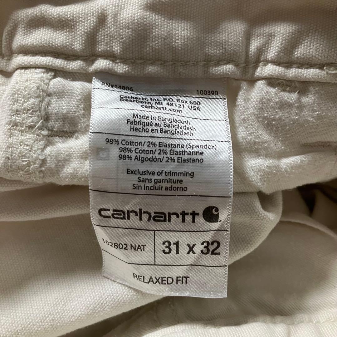 00sCarharttダブルニーカーハートダック地ホワイトペインターパンツ派手