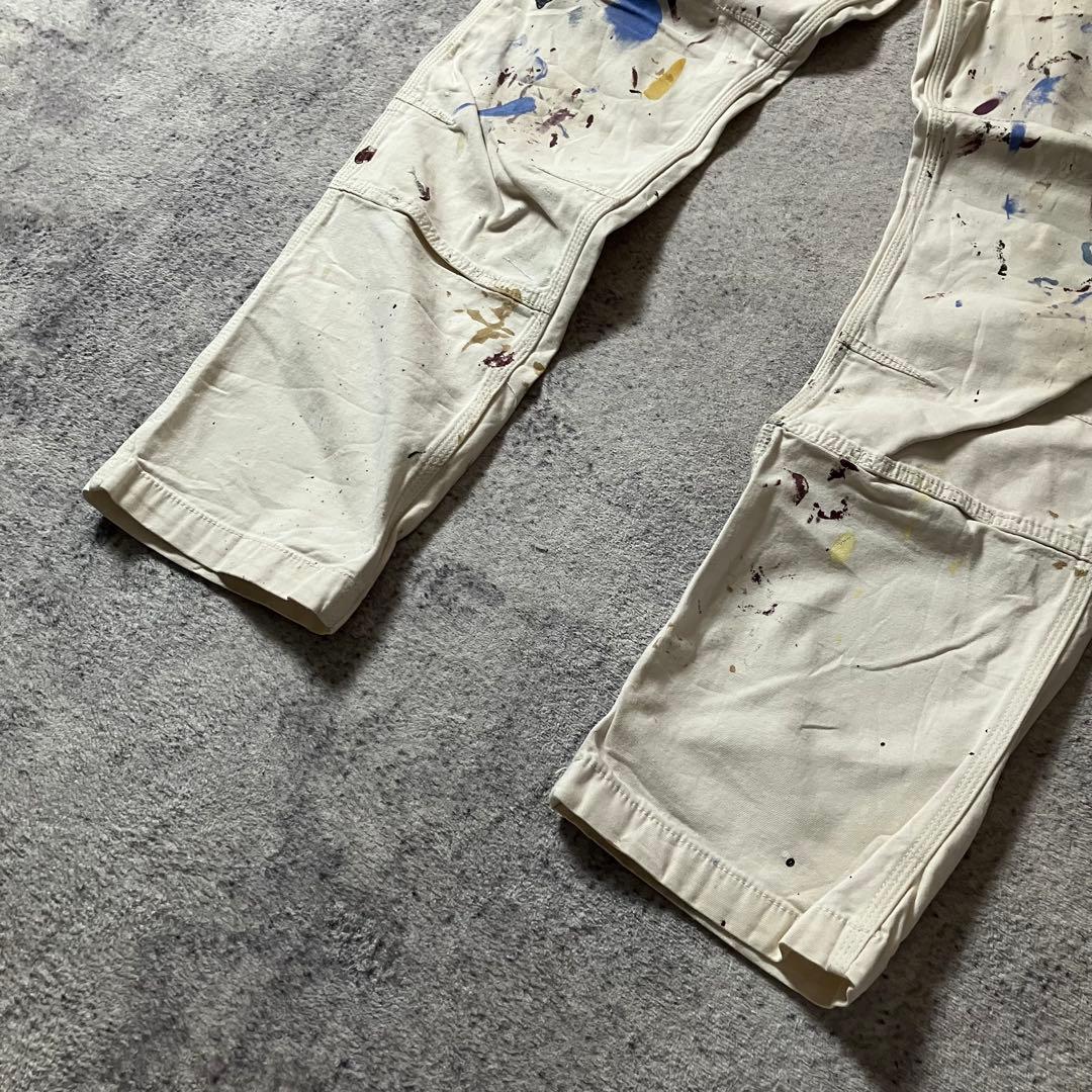 00sCarharttダブルニーカーハートダック地ホワイトペインターパンツ派手