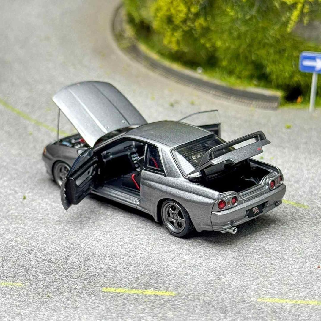 FH 1/64 日産 GT-R R32 S-Tune ガンメタ フル開閉モデル