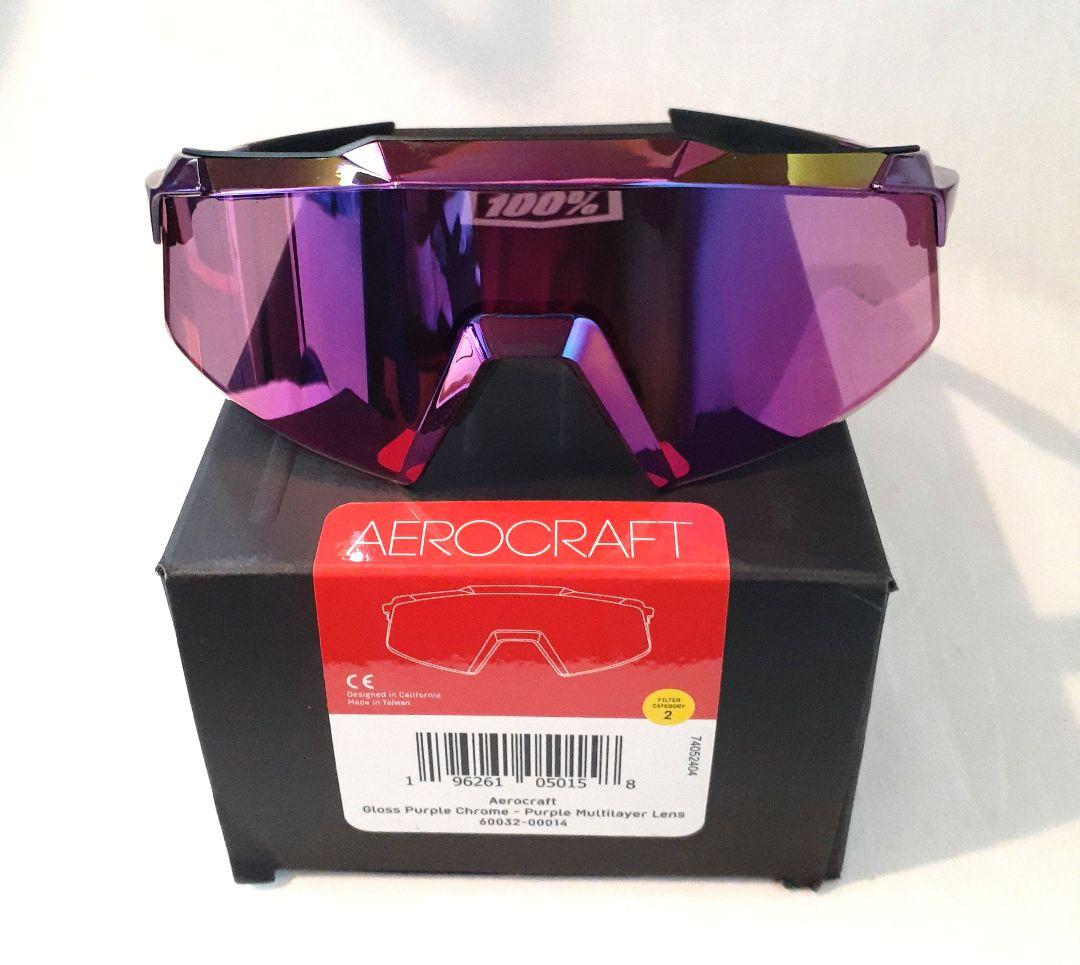 美品 100% Aerocraft グロスパープル ワンハンドレッド サングラス