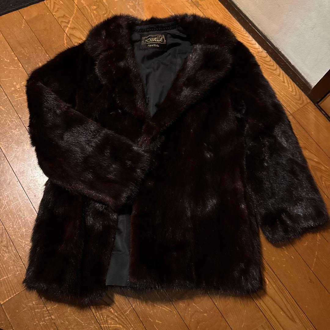 値下げ❗️ミンク　NOUVELLE ダークブラウン ファーコート