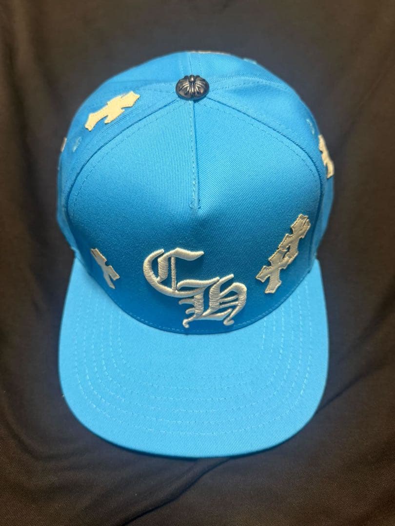 水色　スナップバックキャップ