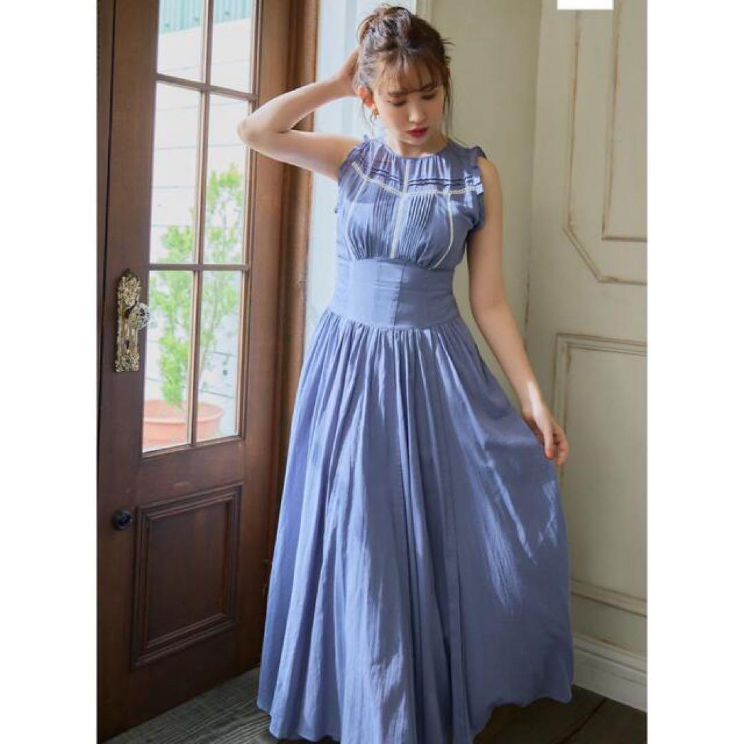 Back Lace-Up Cotton Long Dress【Sサイズ】