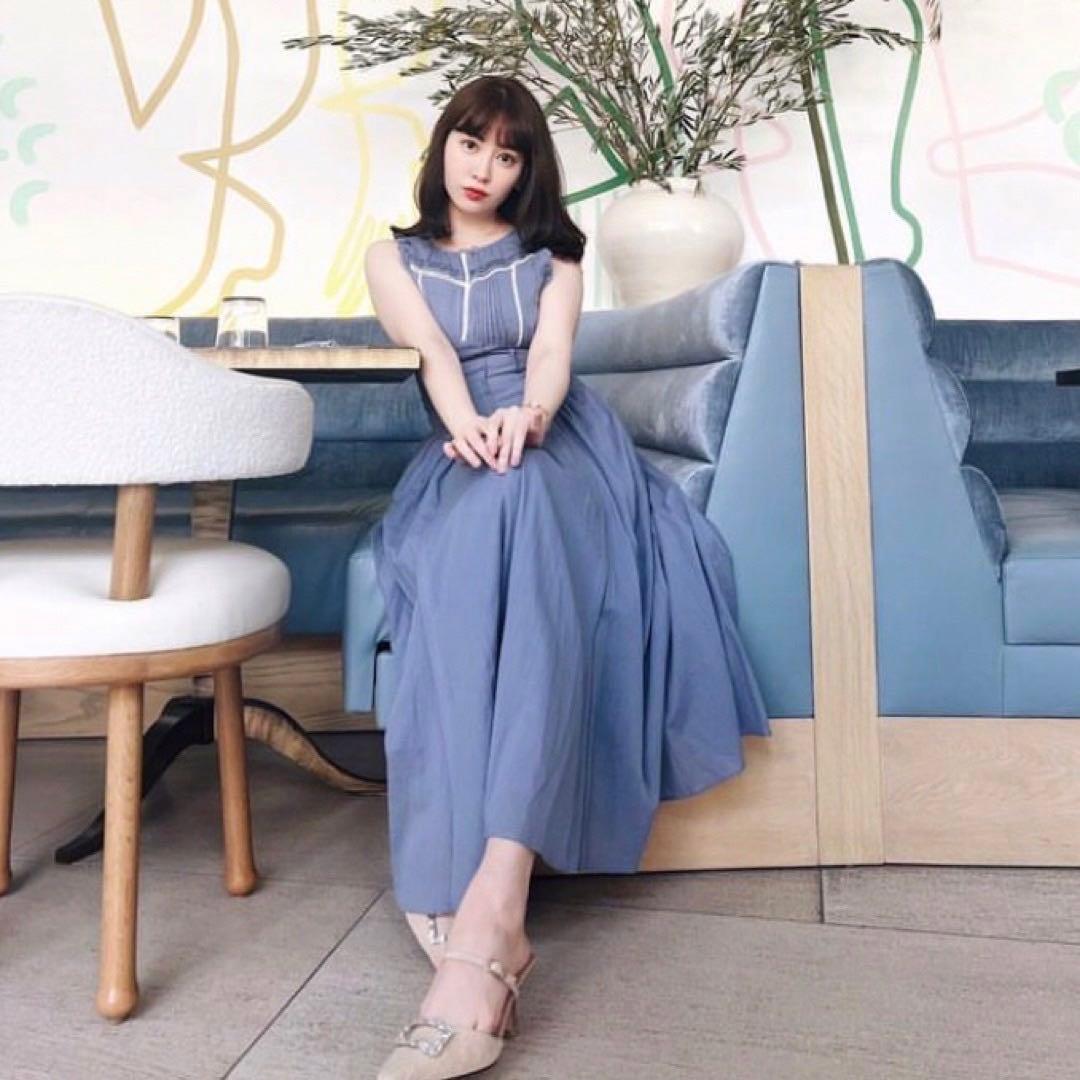 Back Lace-Up Cotton Long Dress【Sサイズ】