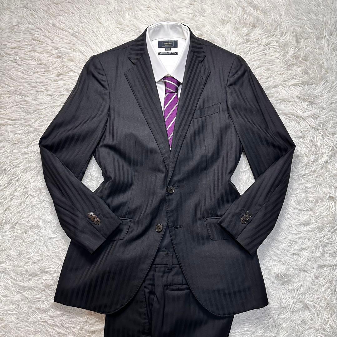 専用 未使用級 トゥモローランド シルク4割 光沢 ストライプ セットアップ44