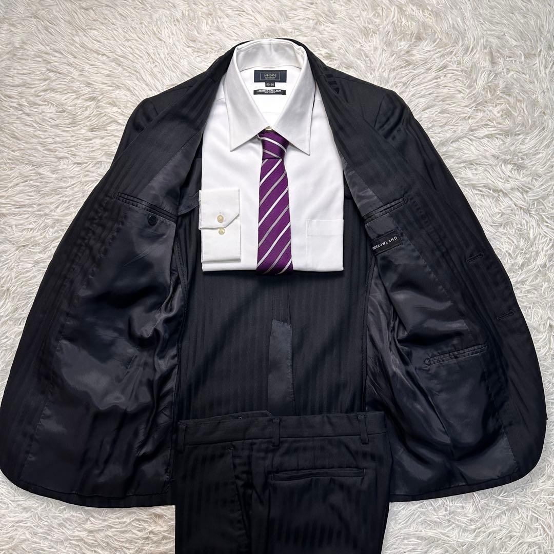 専用 未使用級 トゥモローランド シルク4割 光沢 ストライプ セットアップ44