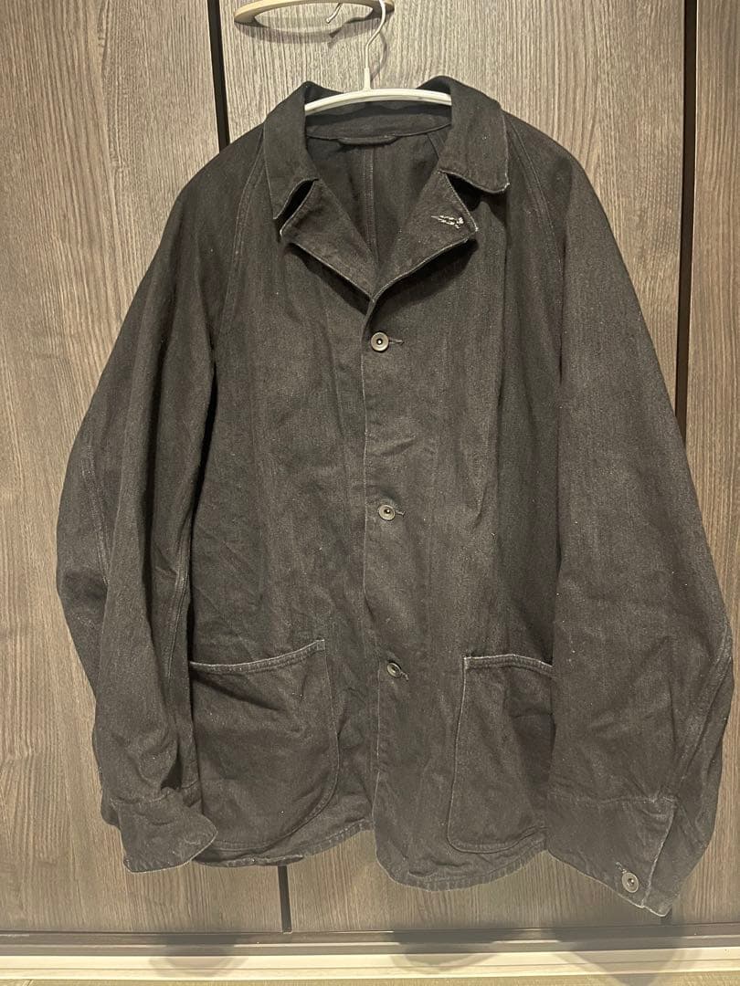 COMOLI デニムワークジャケット (Y03-01002) ブラック サイズ2