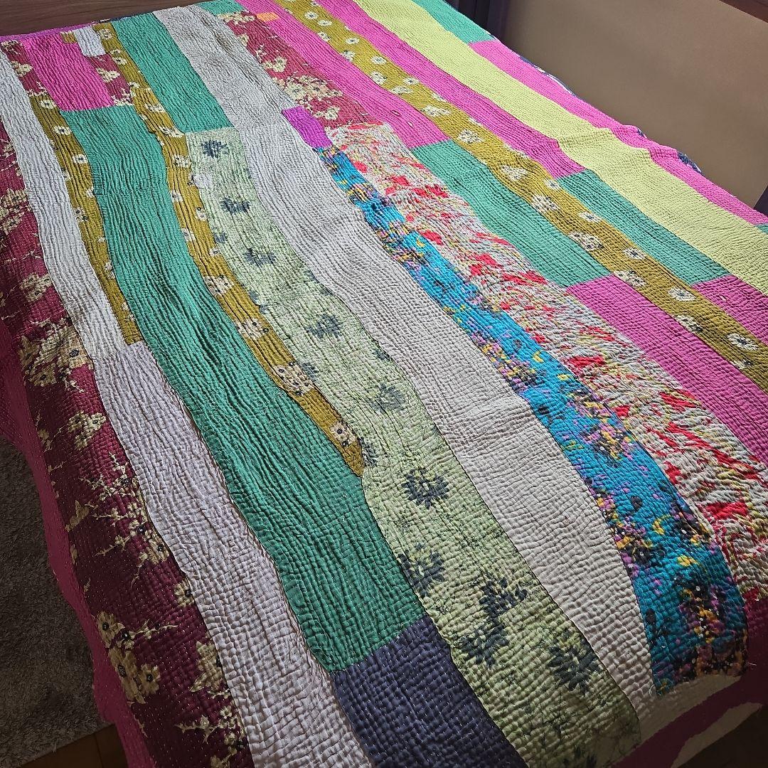 大判サイズ ヴィンテージラリーキルト カンタキルト オールドカンタ④