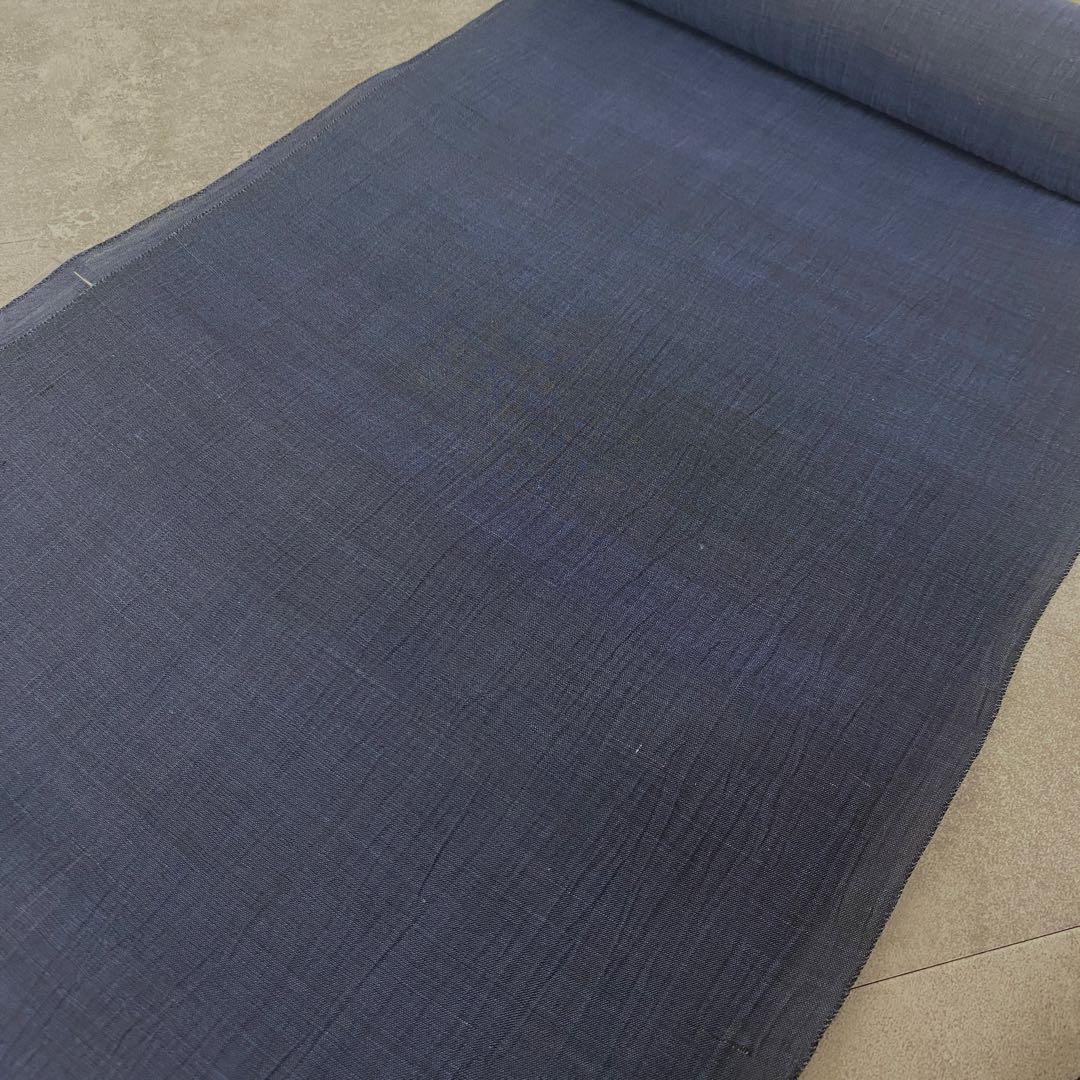 新古品 反物 本麻 色無地 小千谷ちぢみ