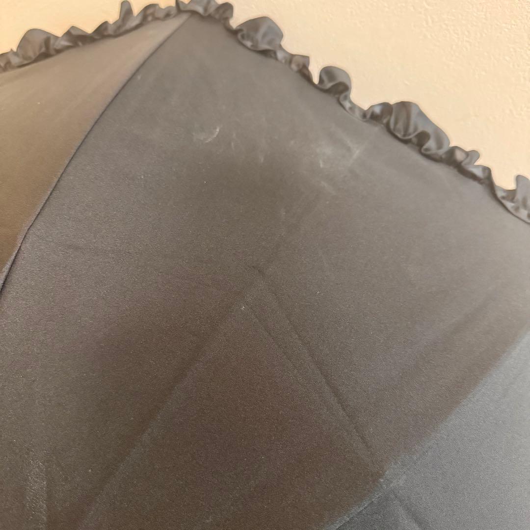 サンバリア 折りたたみ日傘 ２段折 フリル ブラック