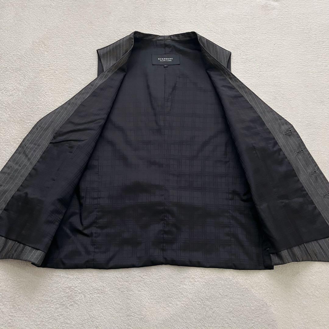 バーバリー　ブラックレーベル 3ピース　セットアップ　スーツ　総裏 グレー