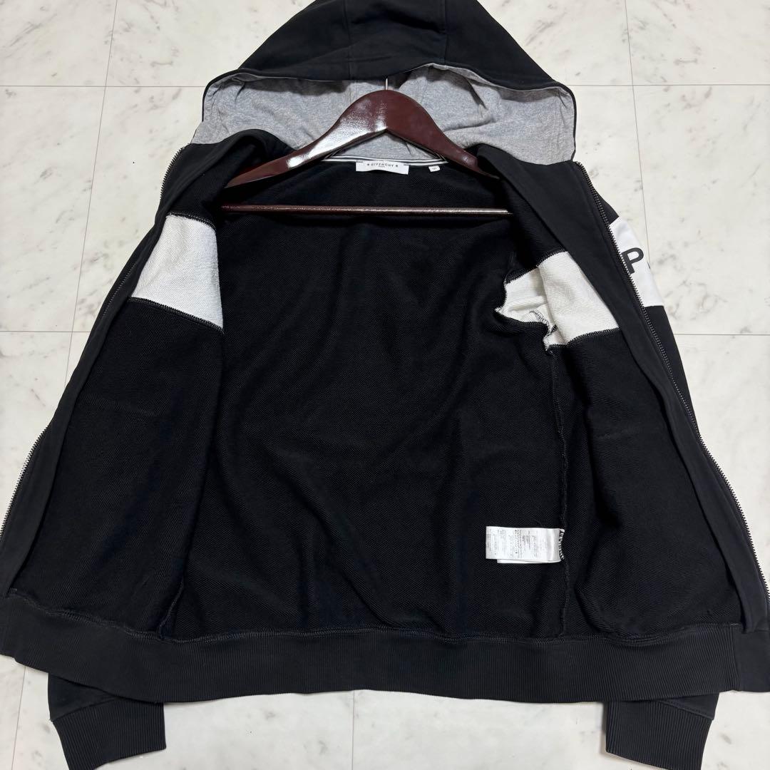 美品 ジバンシー ビックロゴ パーカー フード 黒 白 12＋ 実寸値 S M