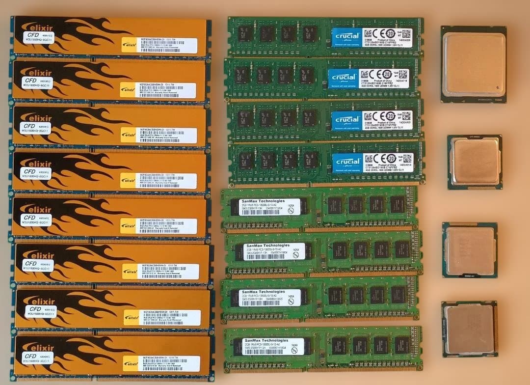 Elixir 64GB & Crucial 16GB DDR3メモリーセット₊α