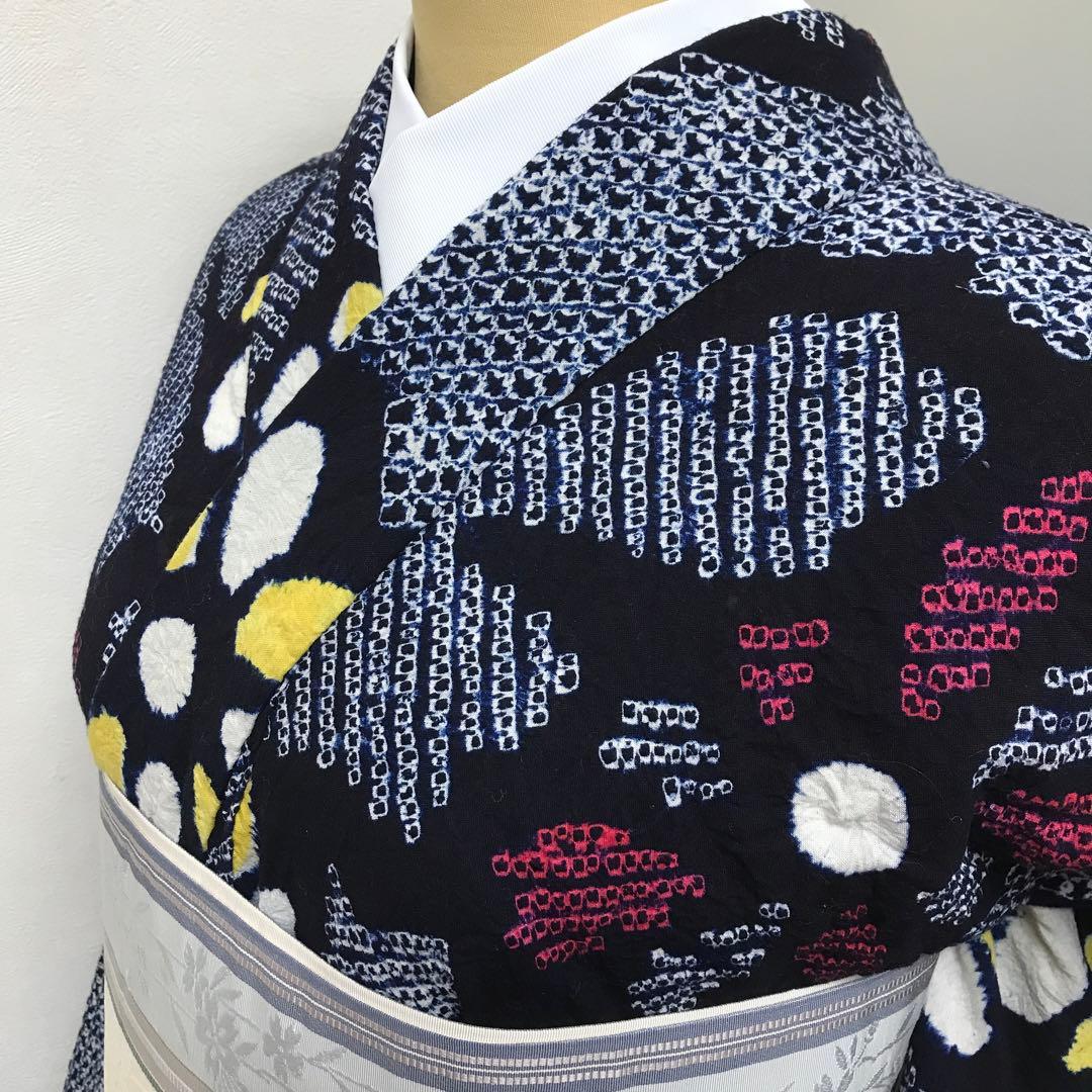 有松鳴海絞り 浴衣 お着物 ショート丈