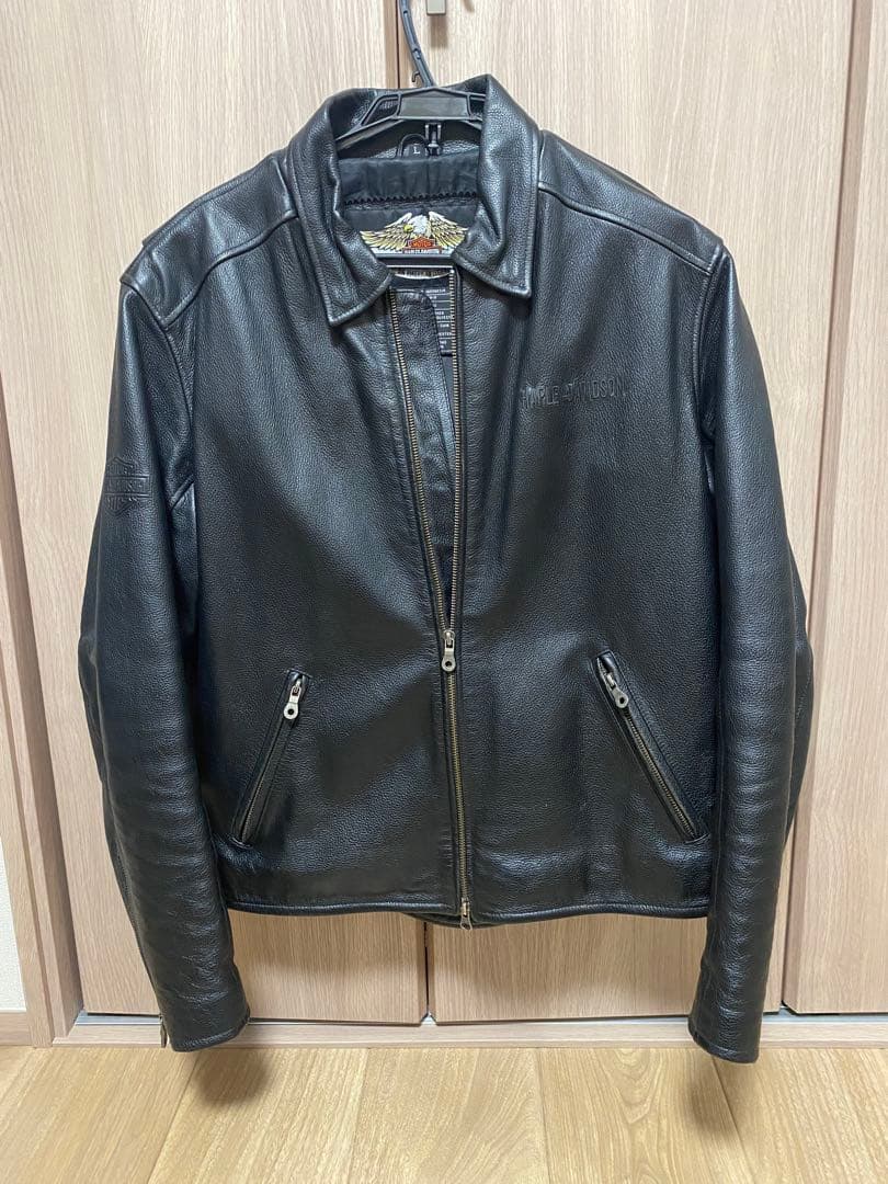 ブラックレザーライダースジャケット