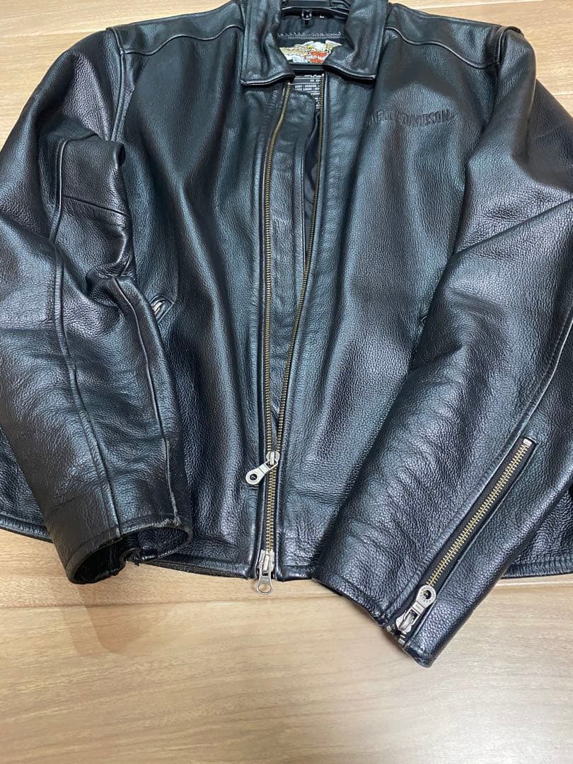ブラックレザーライダースジャケット