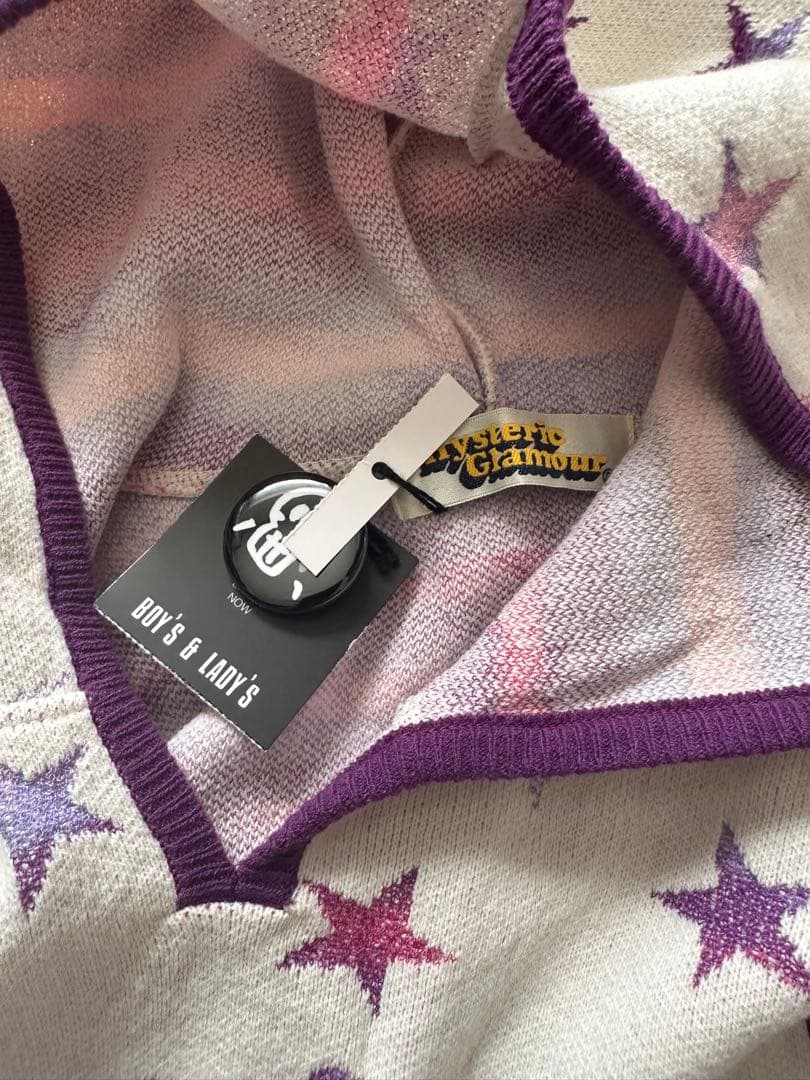 タグ付き　hysteric glamour hysterics 星柄フード付き