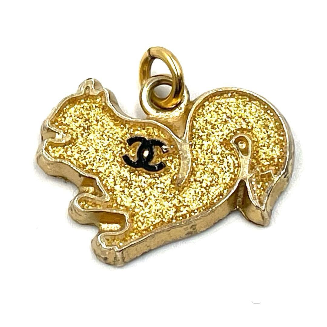 《超美品》CHANEL シャネル ココマーク リス ペンダントトップ ゴールド系