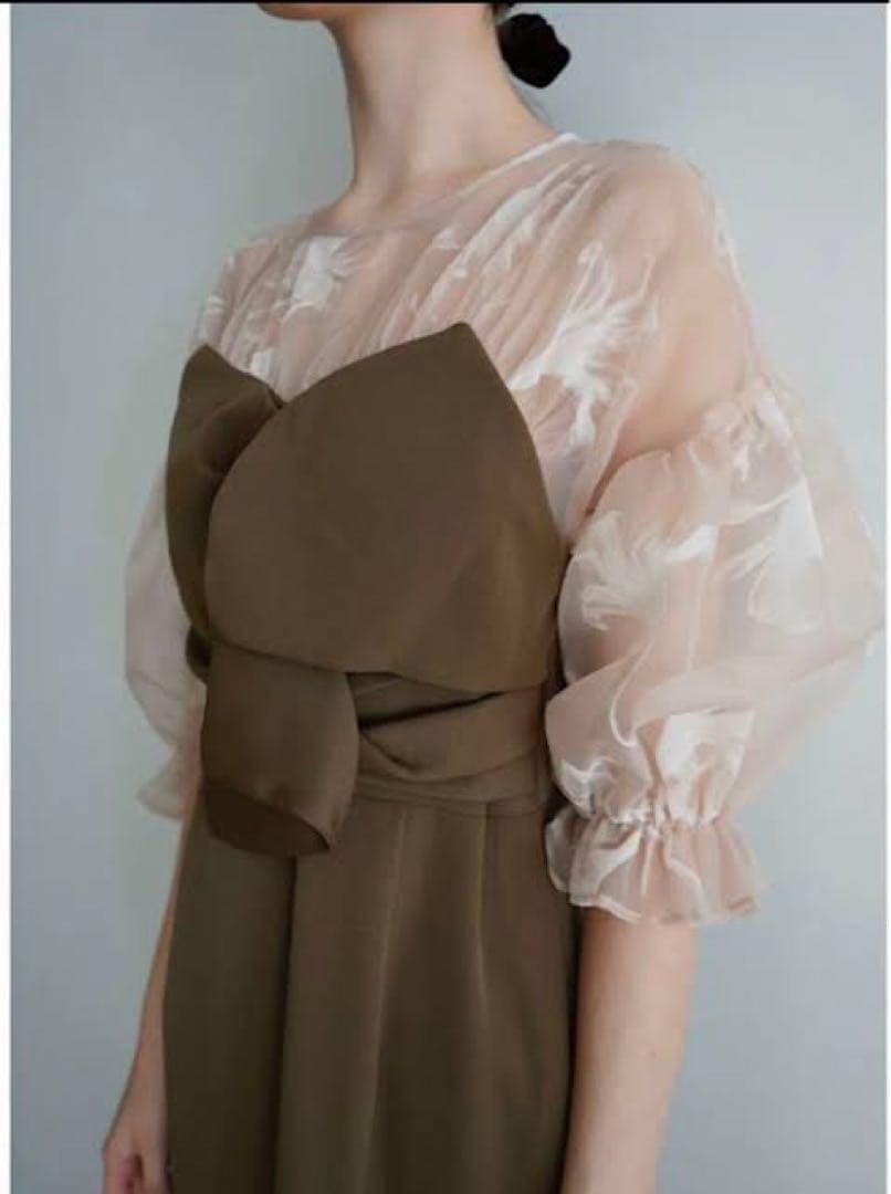 【美品】acka. オケージョンドレスsheer puff dress サイズ1