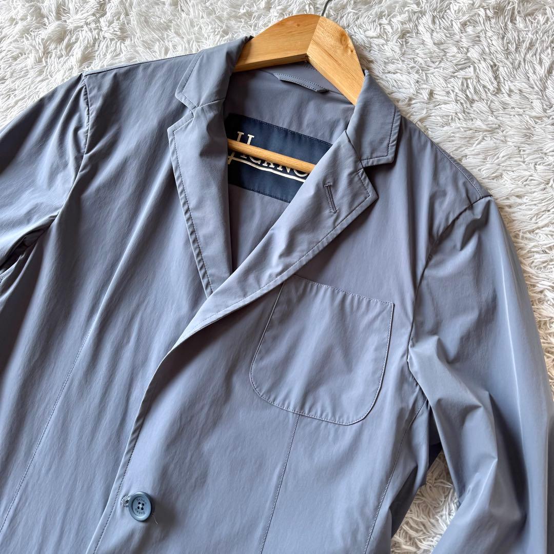 極美品　ヘルノ　ストレッチ　ナイロン　テーラードジャケット　アンコン　46