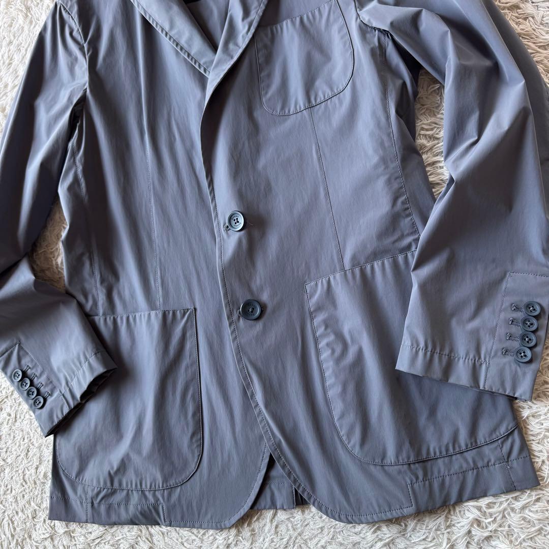 極美品　ヘルノ　ストレッチ　ナイロン　テーラードジャケット　アンコン　46