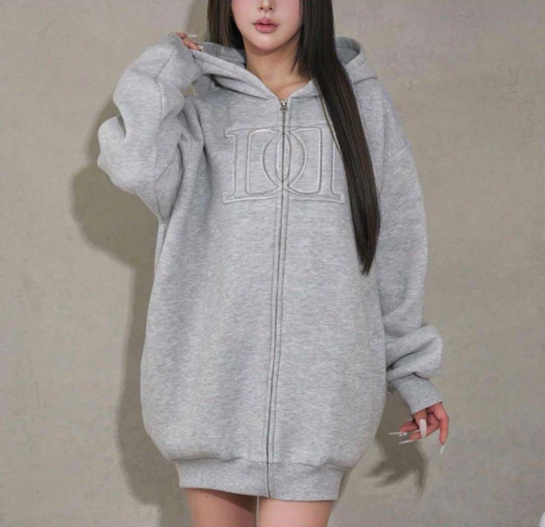 Darich アップリケDDロゴパーカー グレー