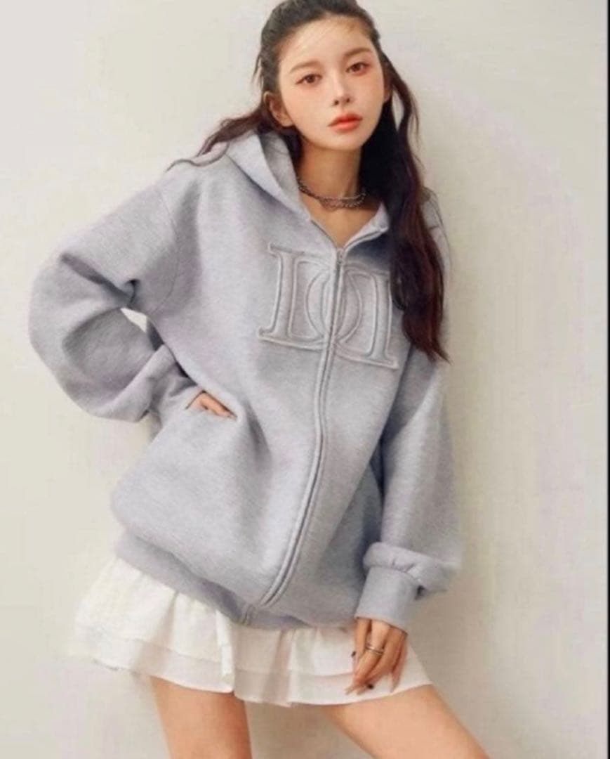 Darich アップリケDDロゴパーカー グレー