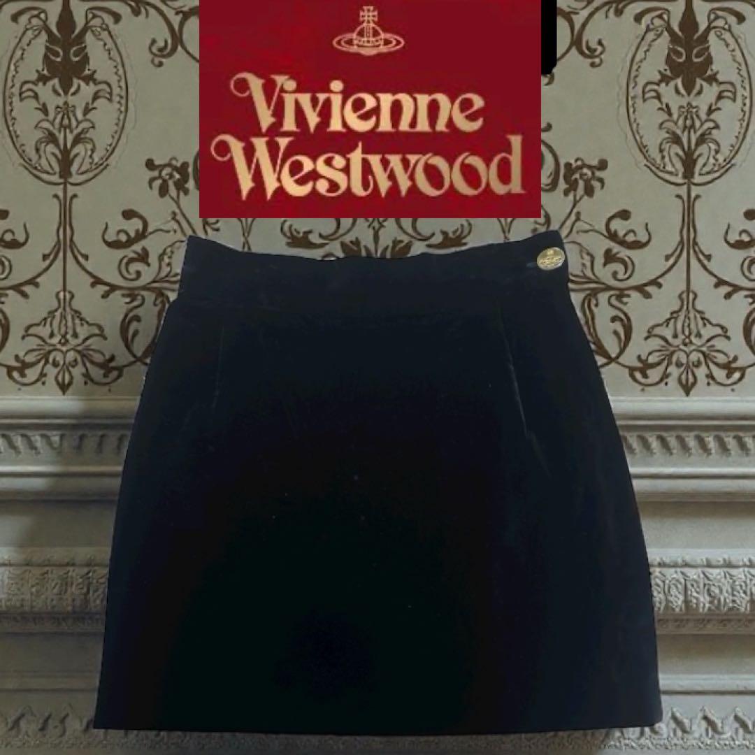 90s【希少/初期】ヴィヴィアンウエストウッド/ミニスカート/オーブ刻印金ボタン