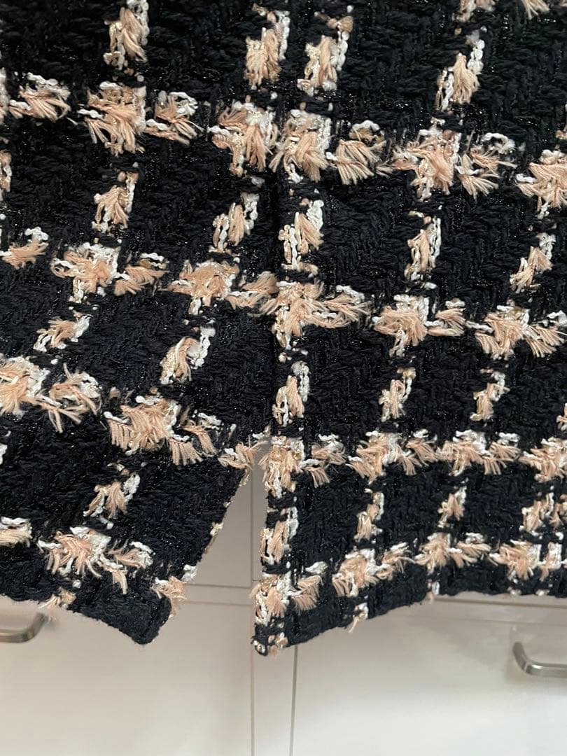 グレースクラス　フェザーチェックツイードジレ