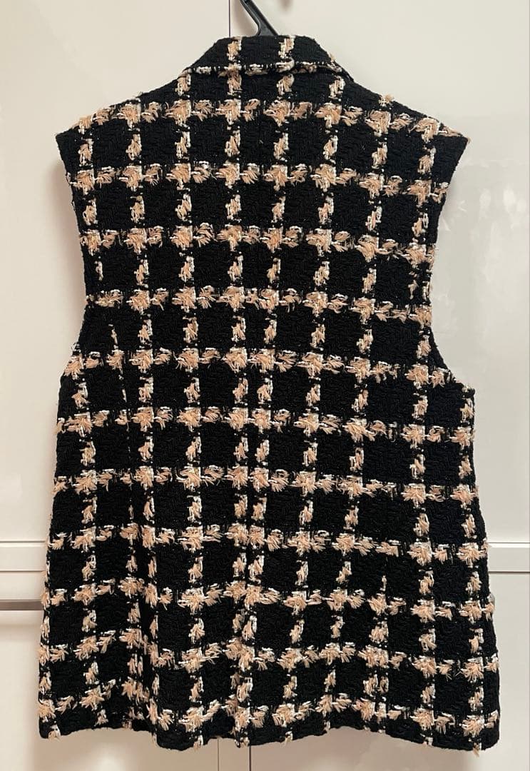 グレースクラス　フェザーチェックツイードジレ