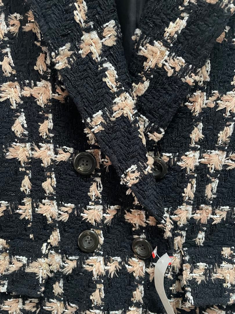 グレースクラス　フェザーチェックツイードジレ