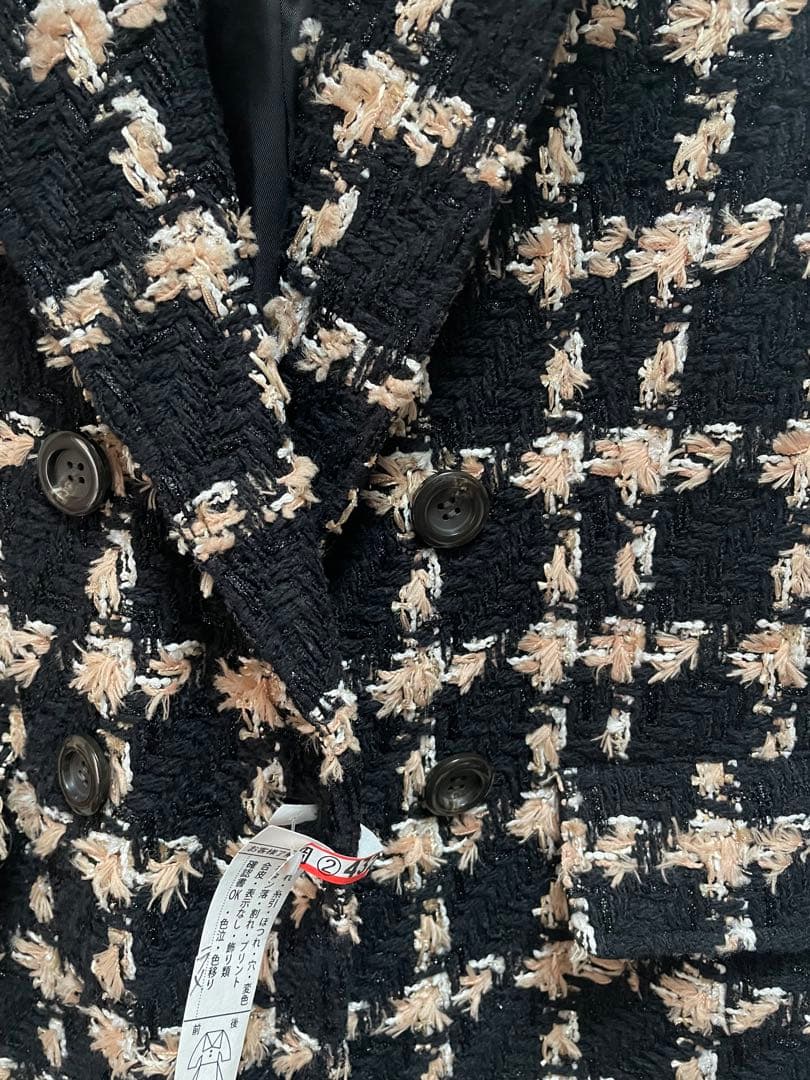 グレースクラス　フェザーチェックツイードジレ