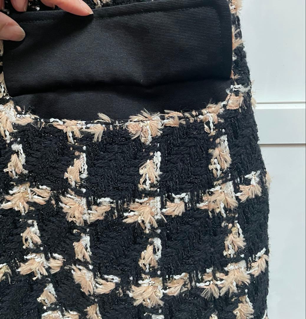 グレースクラス　フェザーチェックツイードジレ