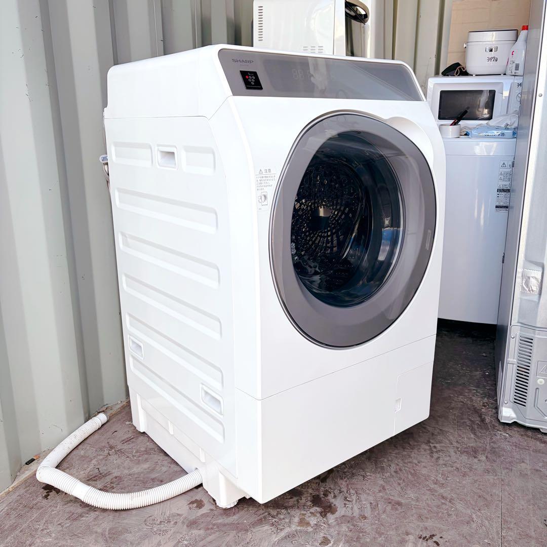 運搬取付無料！超美品クリスタルホワイト純正SHARP スタイリッシュ清潔洗濯機！