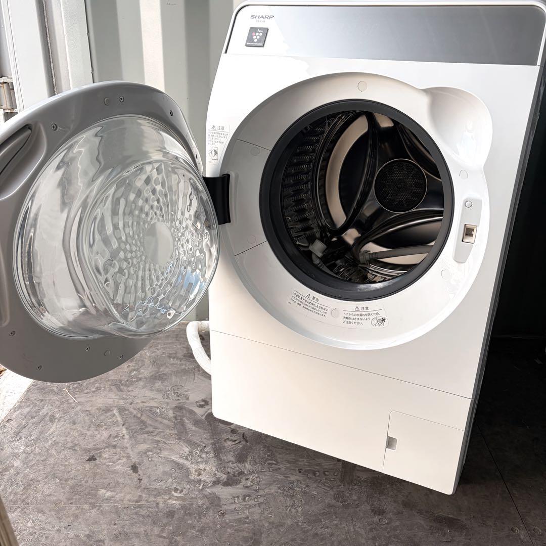 運搬取付無料！超美品クリスタルホワイト純正SHARP スタイリッシュ清潔洗濯機！