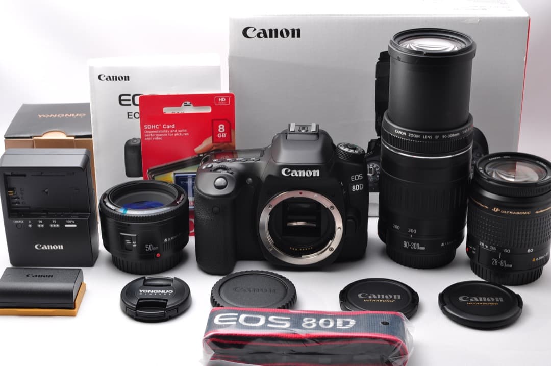 ❤️極美品Canon EOS 80D 単焦点&標準&超望遠トリプルレンズセット
