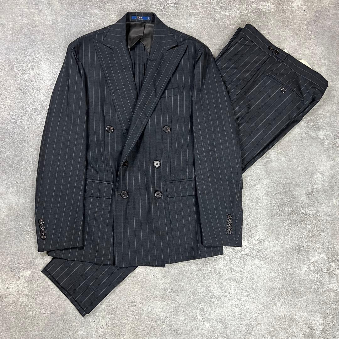 ラルフローレン イタリア製 ダブル スーツ セットアップ ストライプ