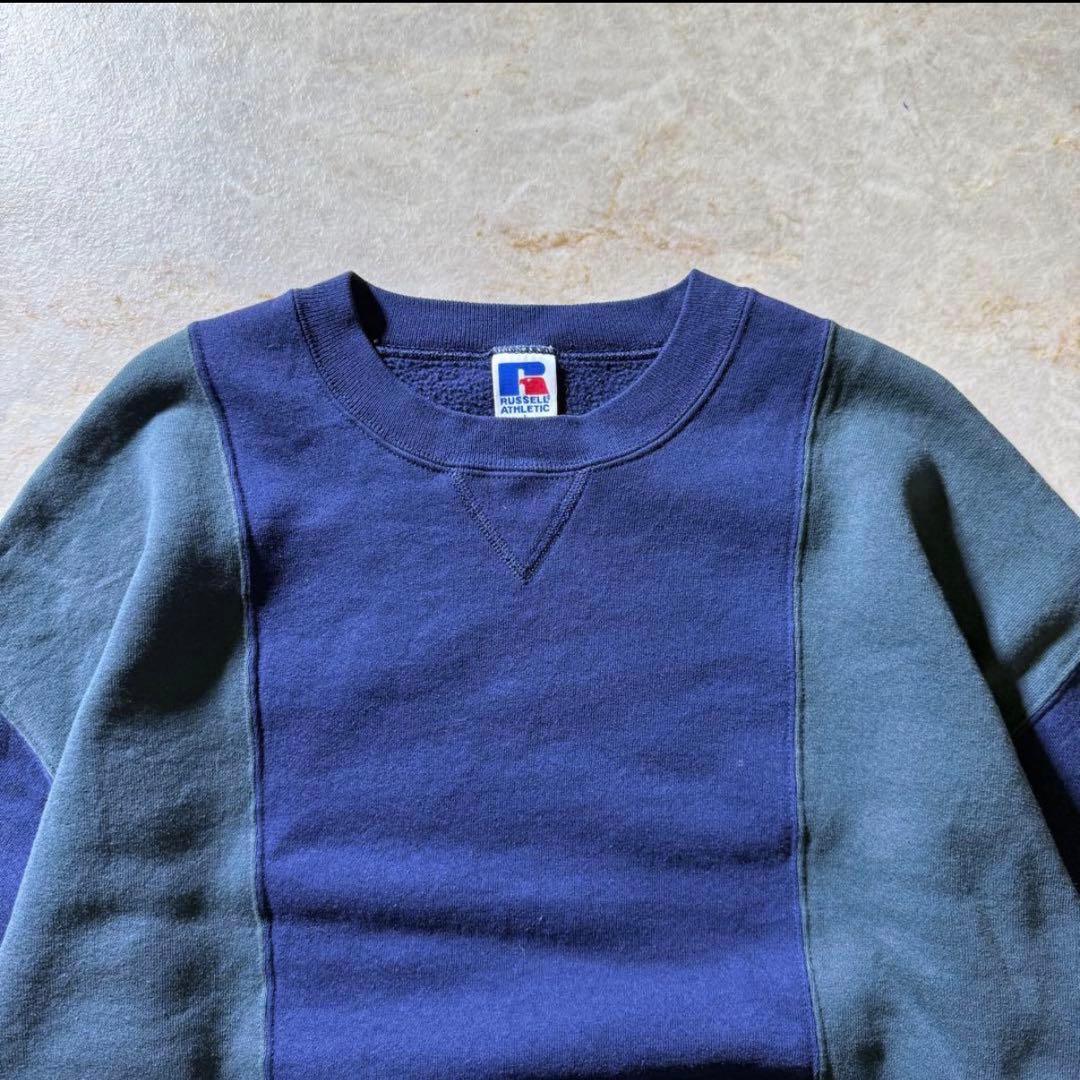 RUSSELL ATHLETICバイカラースウェット短丈USA製90s希少当時物